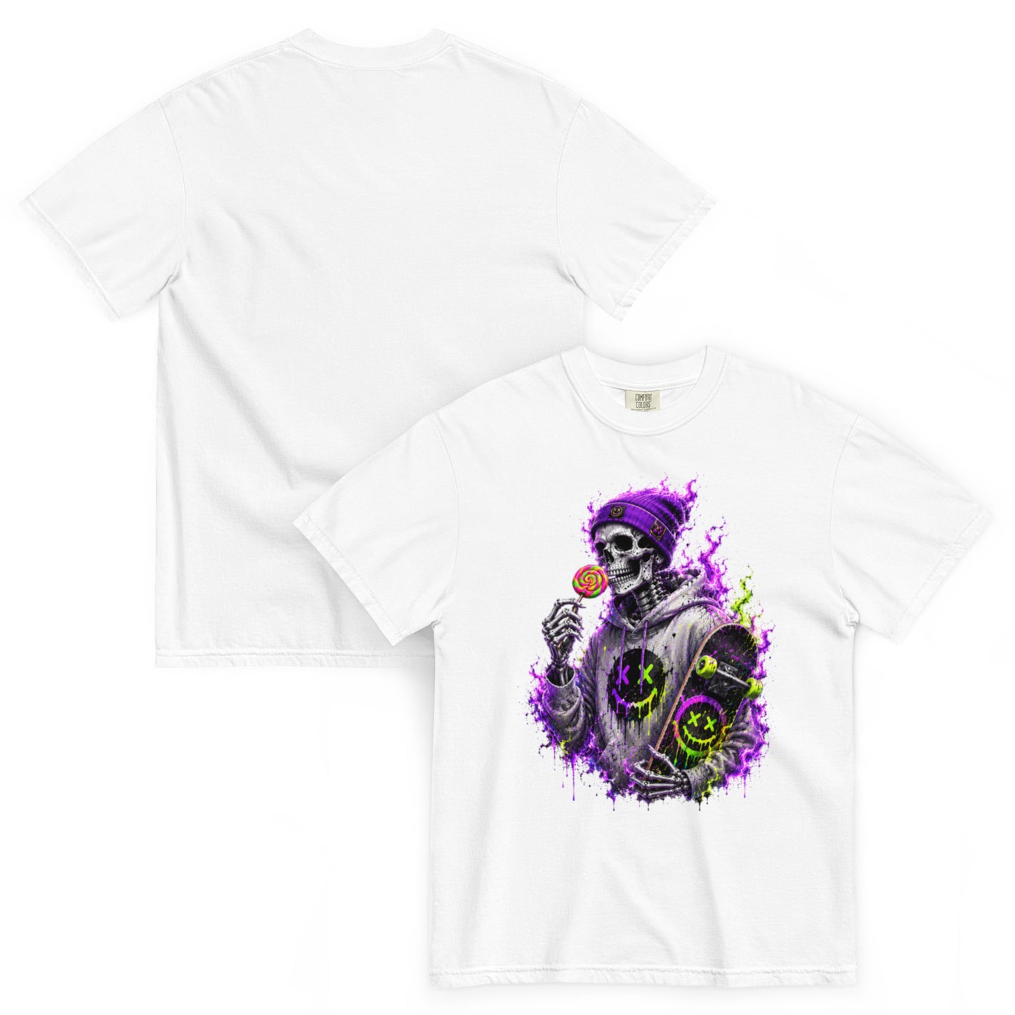 BONES – T-shirt blanc, vues de face et de dos