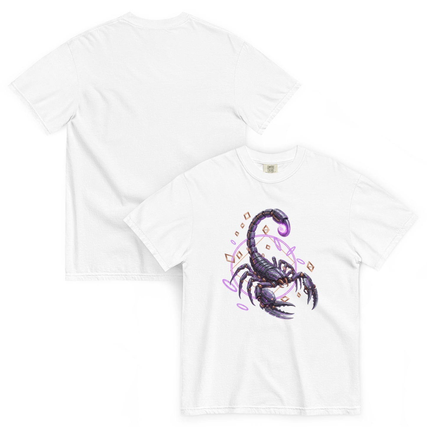 ANTARES – T-shirt blanc, vues de face et de dos