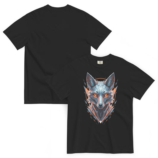 ALOPEX – T-shirt épais renard cybernétique noir – Cyber Créatures
