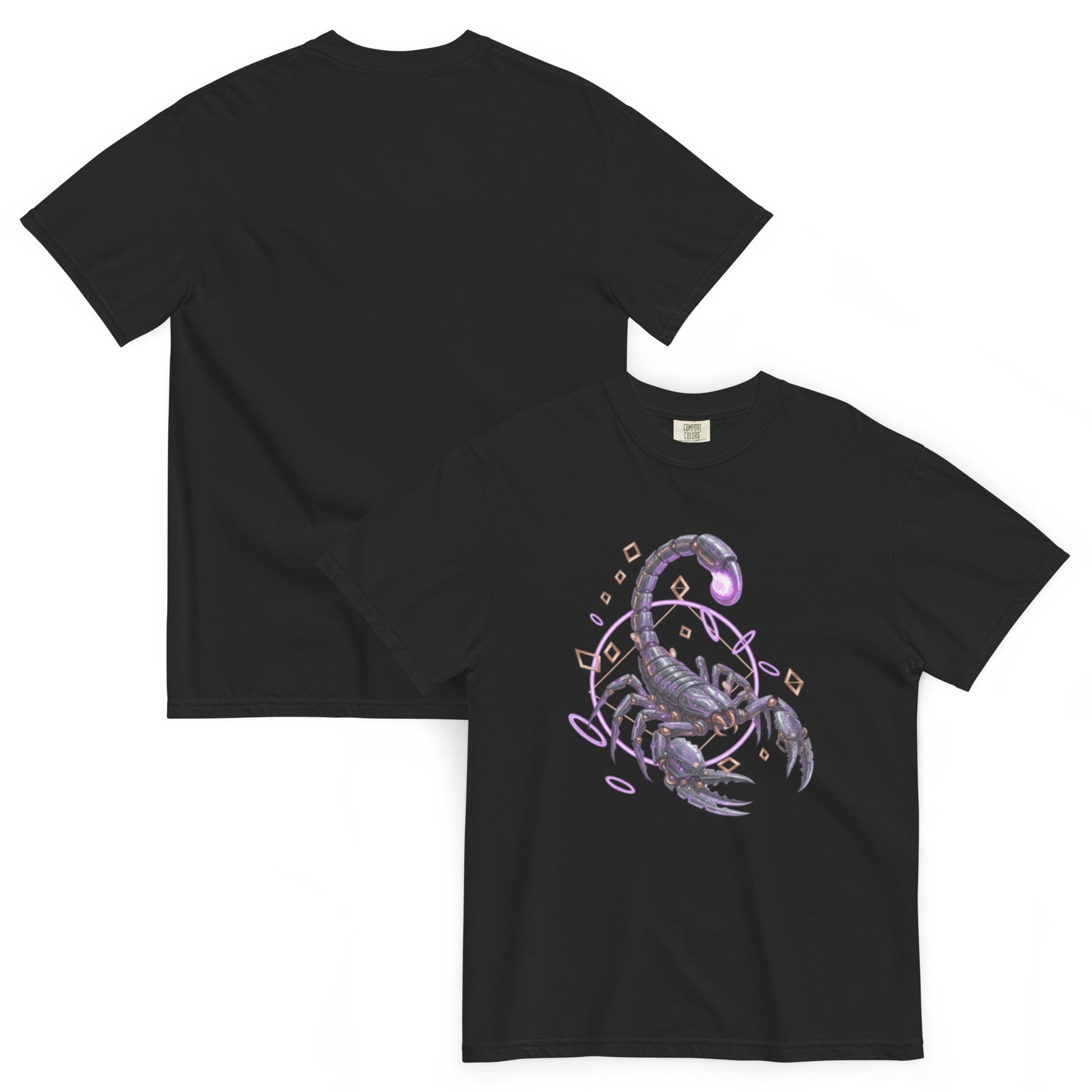 ANTARES – T-shirt épais scorpion futuriste noir – Cyber Créatures