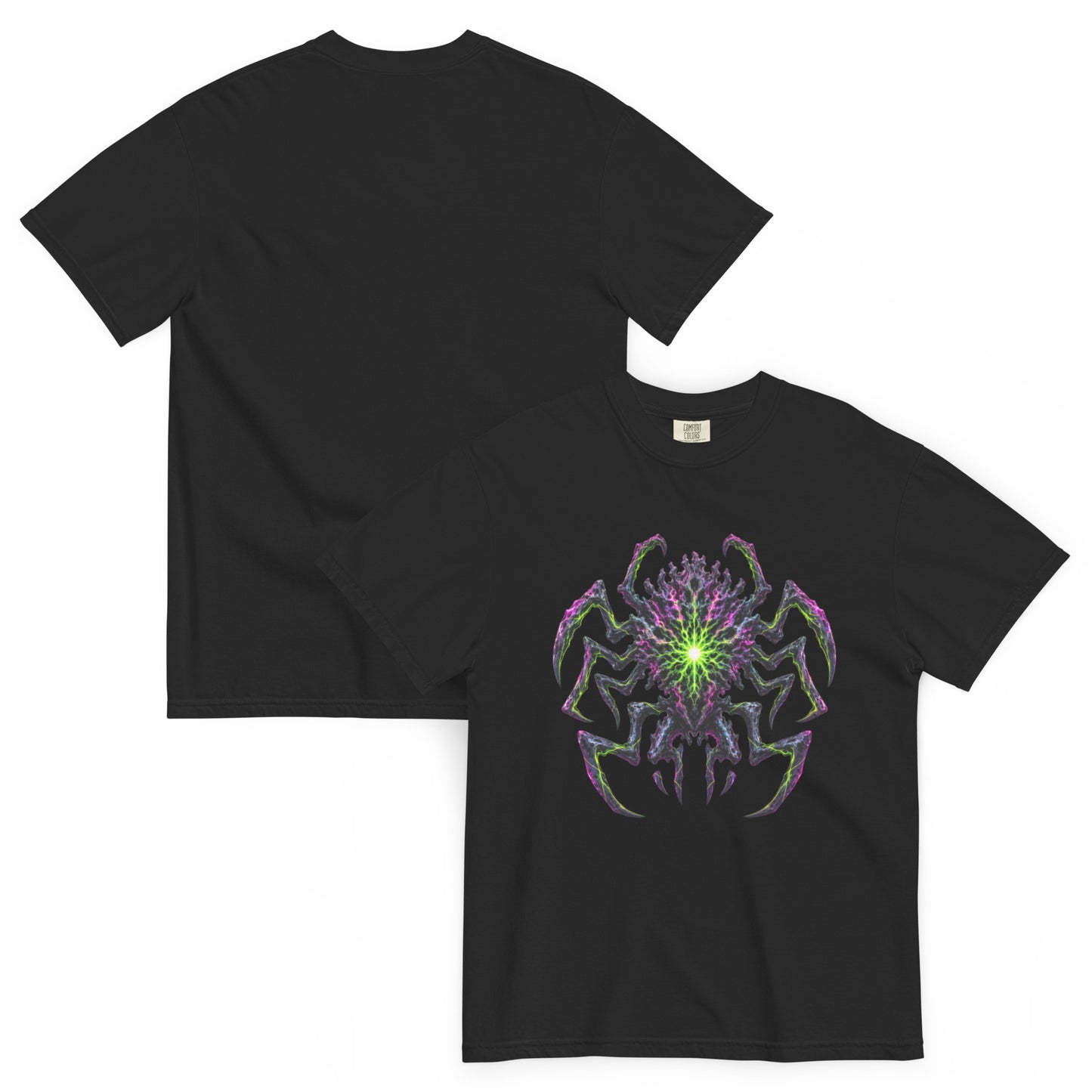 EREBOS – T-shirt noir, vues de face et de dos