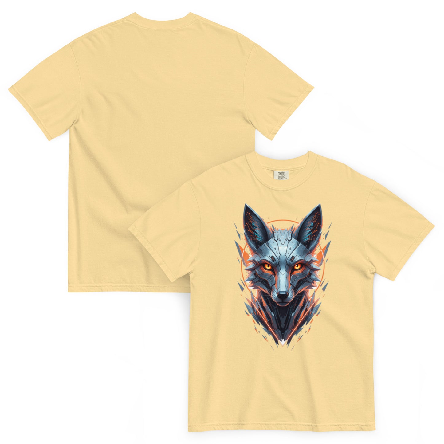 ALOPEX – T-shirt épais renard cybernétique vanille – Cyber Créatures
