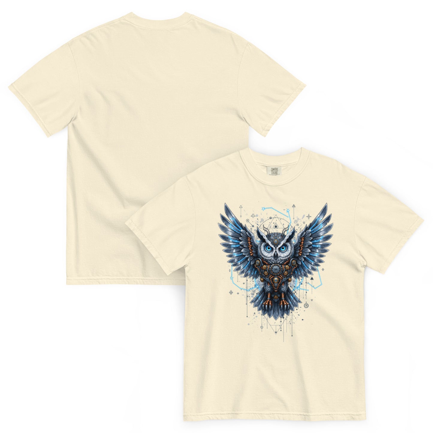 NOX – T-shirt ivoire, vues de face et de dos