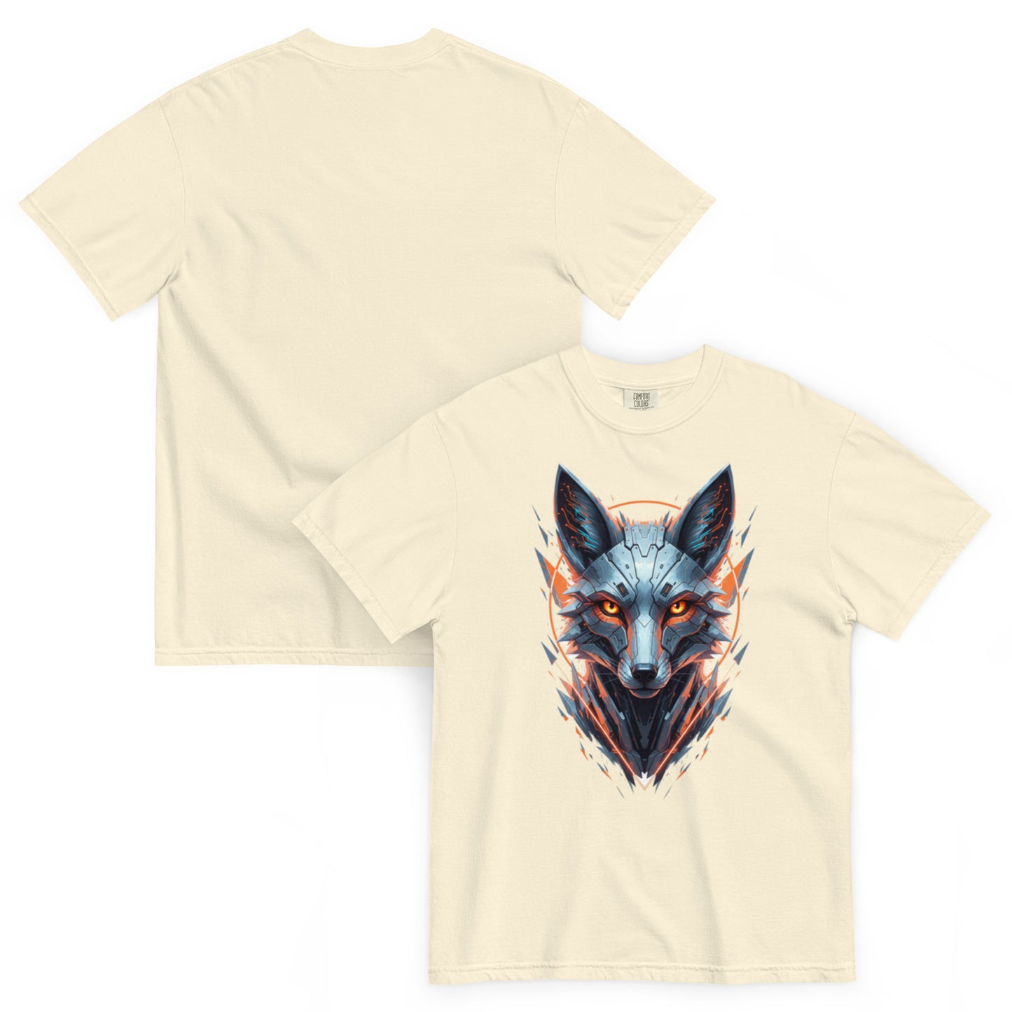 ALOPEX – T-shirt épais renard cybernétique ivoire – Cyber Créatures