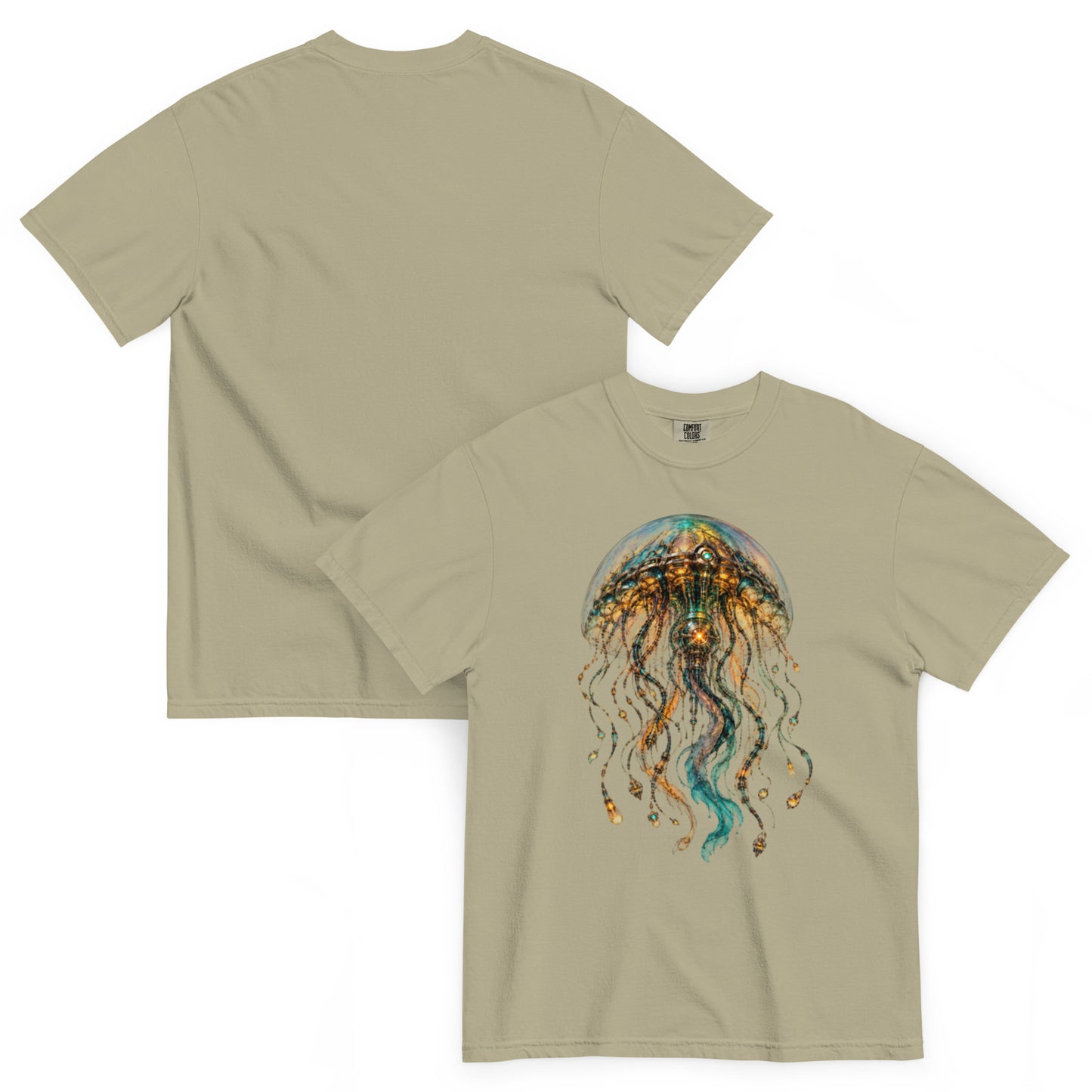 T-shirt La Méduse des Abysses kaki clair – Cyber Créatures