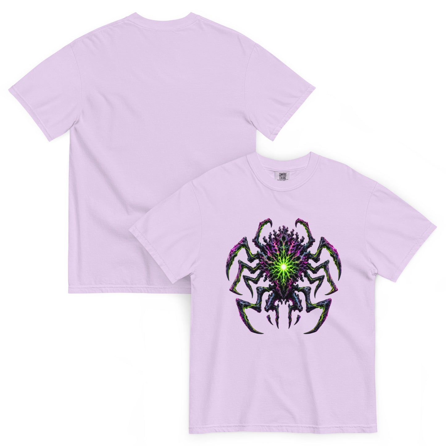 EREBOS – T-shirt orchidée, vues de face et de dos