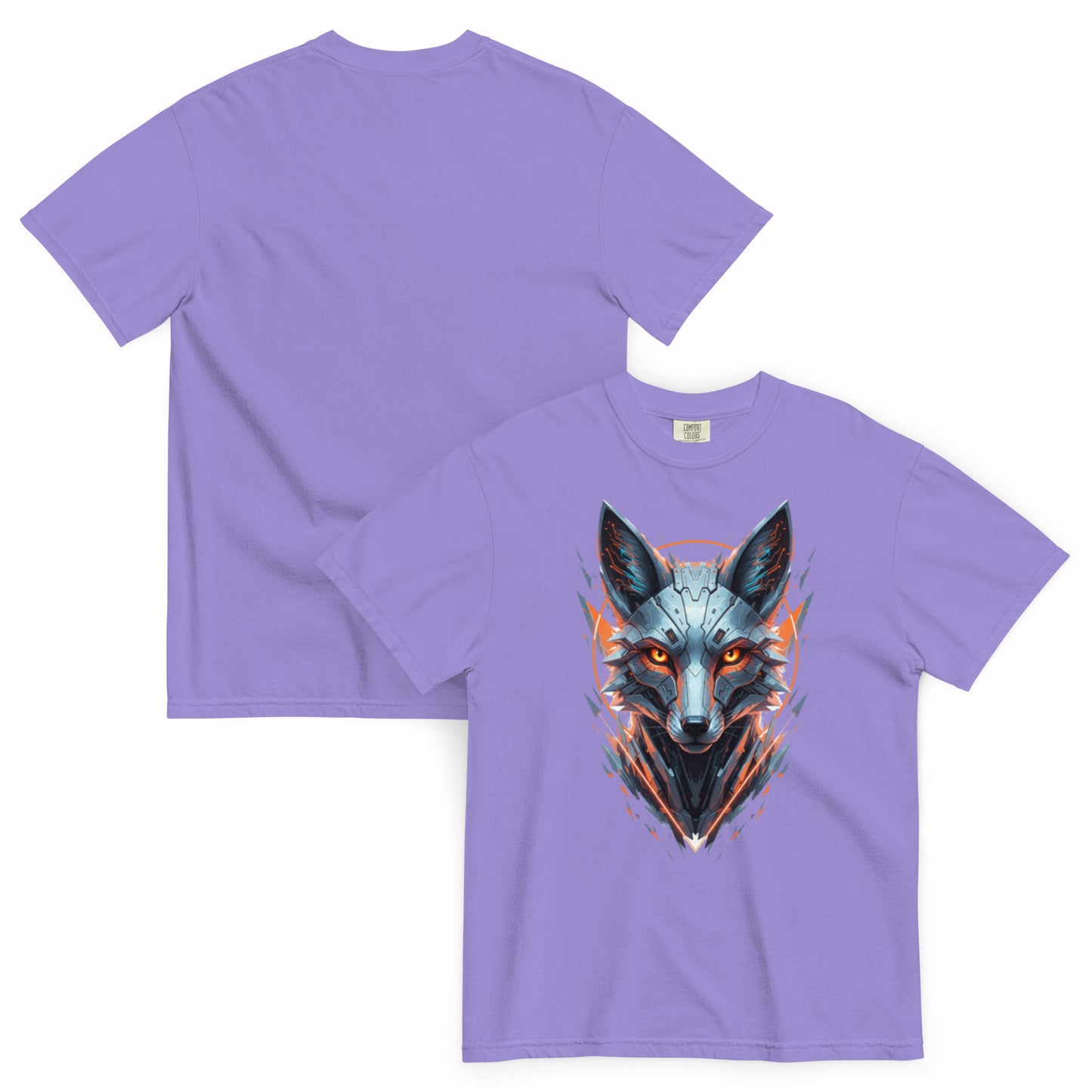 ALOPEX – T-shirt épais renard cybernétique lavande – Cyber Créatures