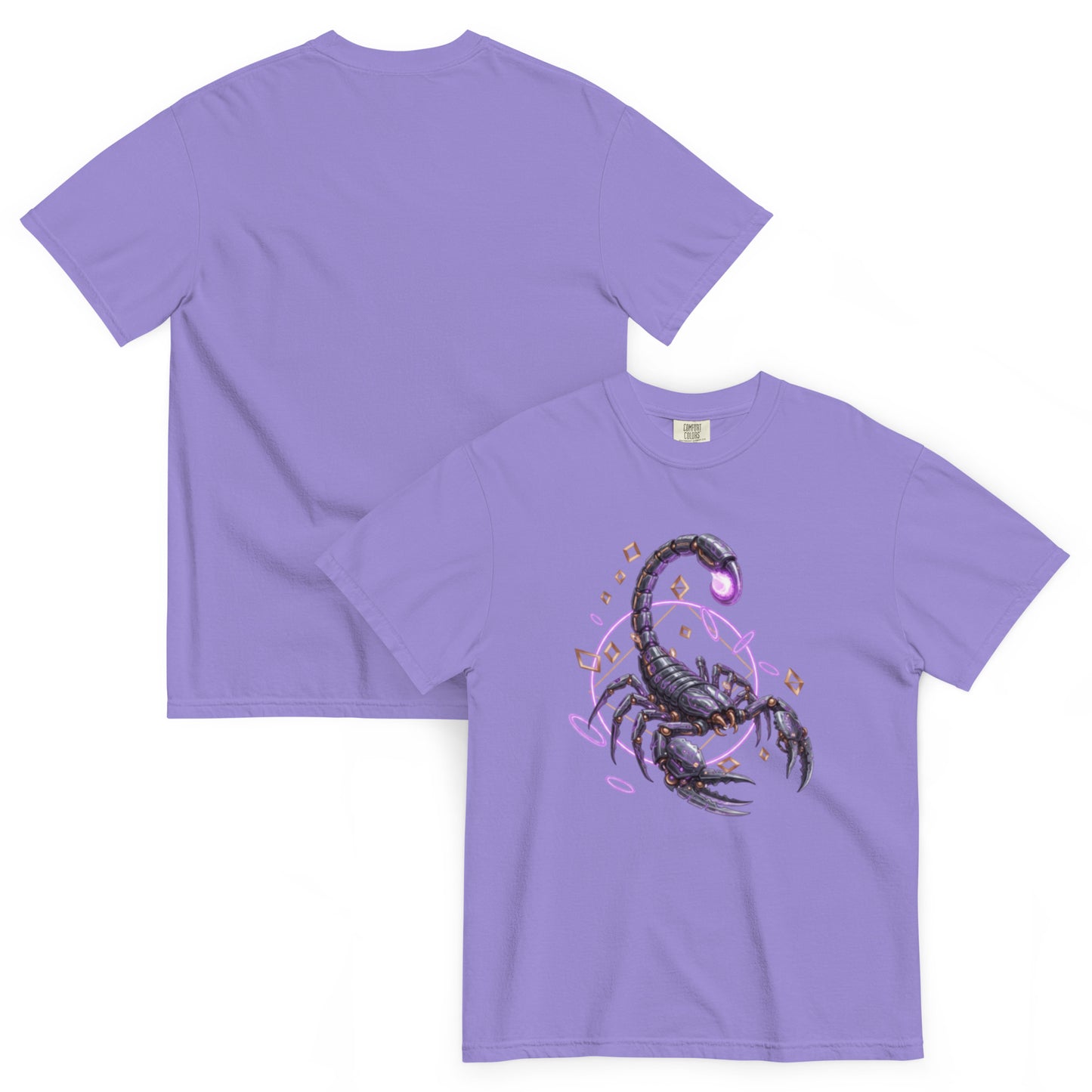 ANTARES – T-shirt épais scorpion futuriste lavande – Cyber Créatures