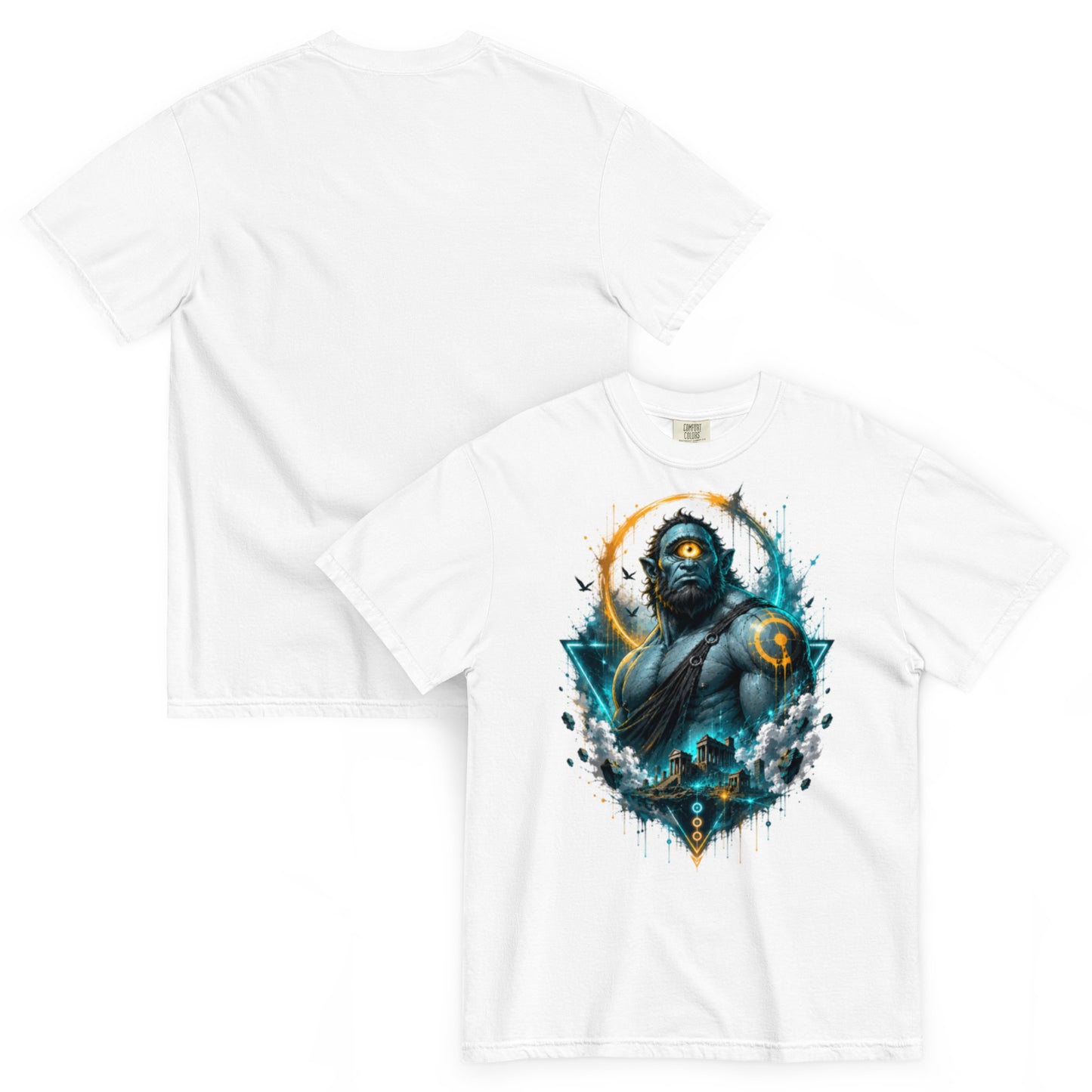 ARGÈS – T-shirt blanc, vues de face et de dos