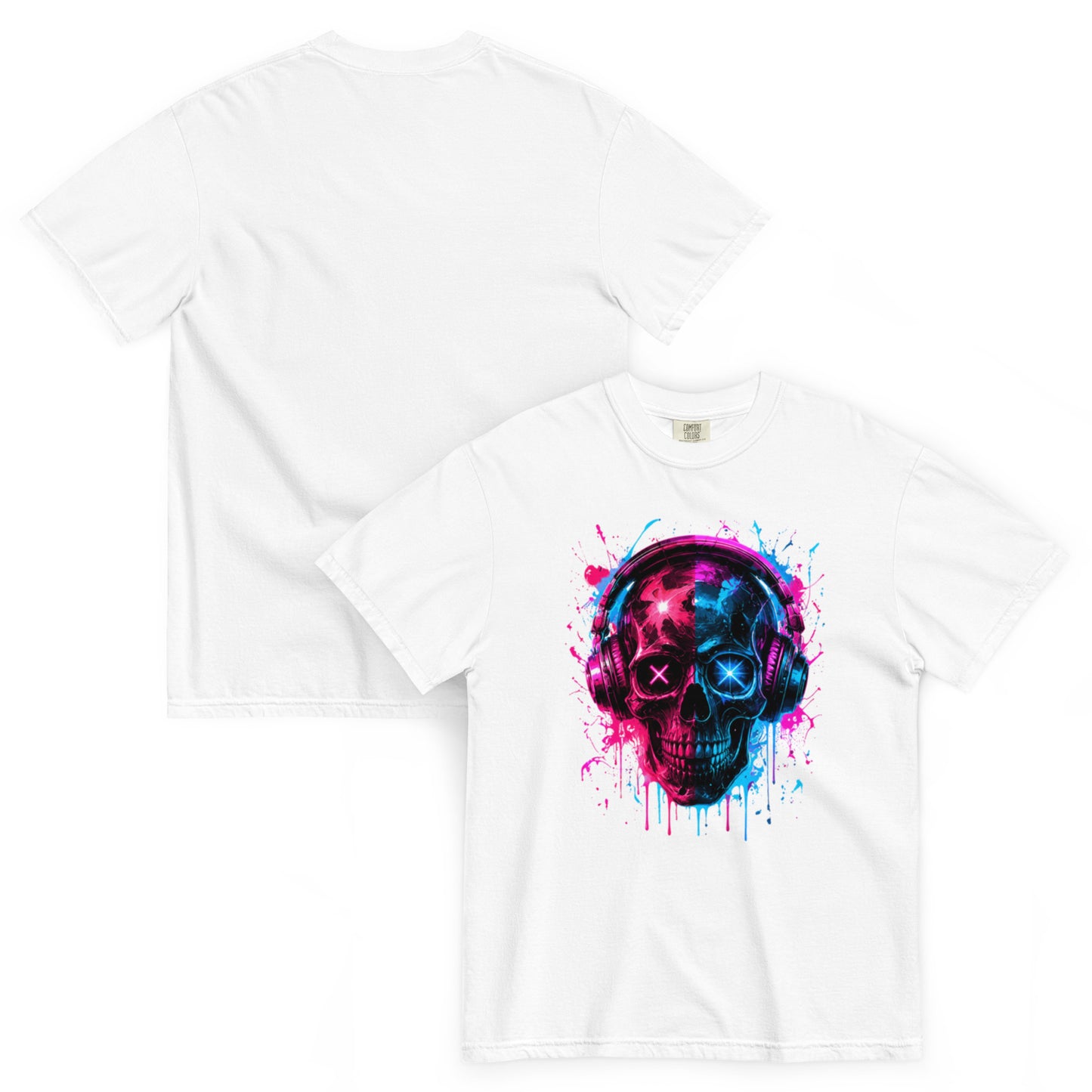 MORS – T-shirt blanc, vues de face et de dos
