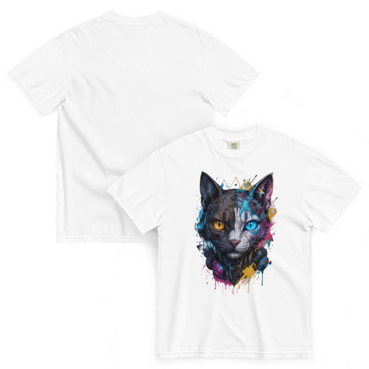 FELIS – T-shirt blanc, vues de face et de dos