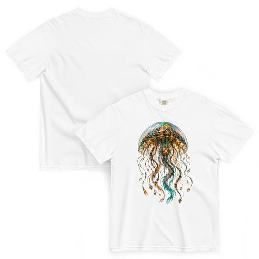 MEDUSIA – T-shirt blanc, vues de face et de dos