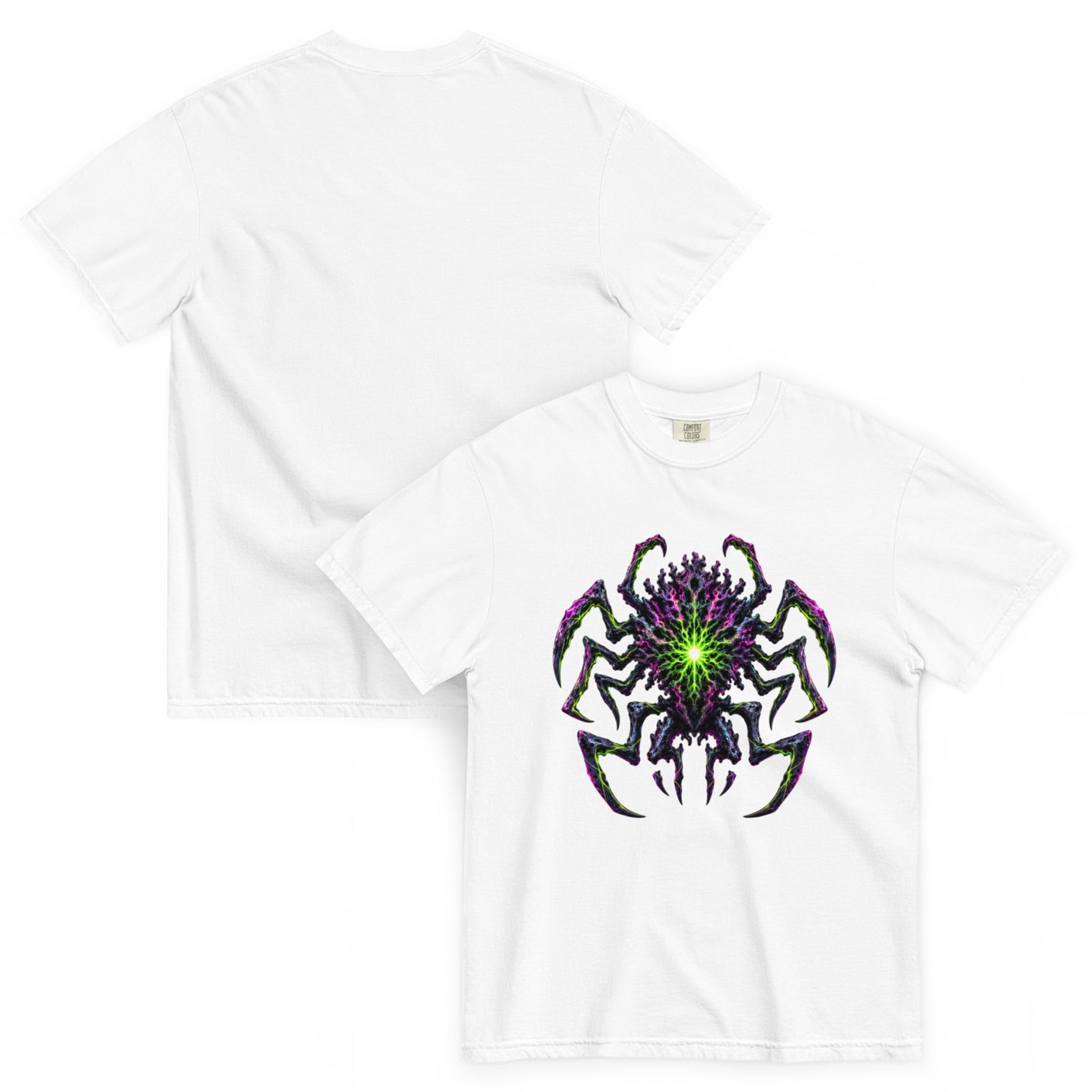 EREBOS – T-shirt blanc, vues de face et de dos