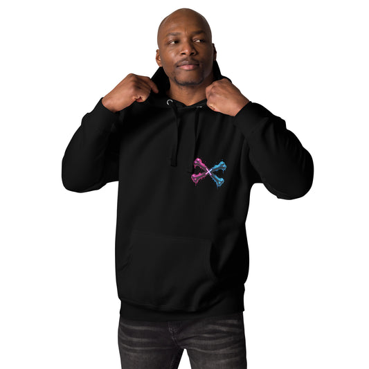 Sweat MORS – Crâne Néon noir, vue de face