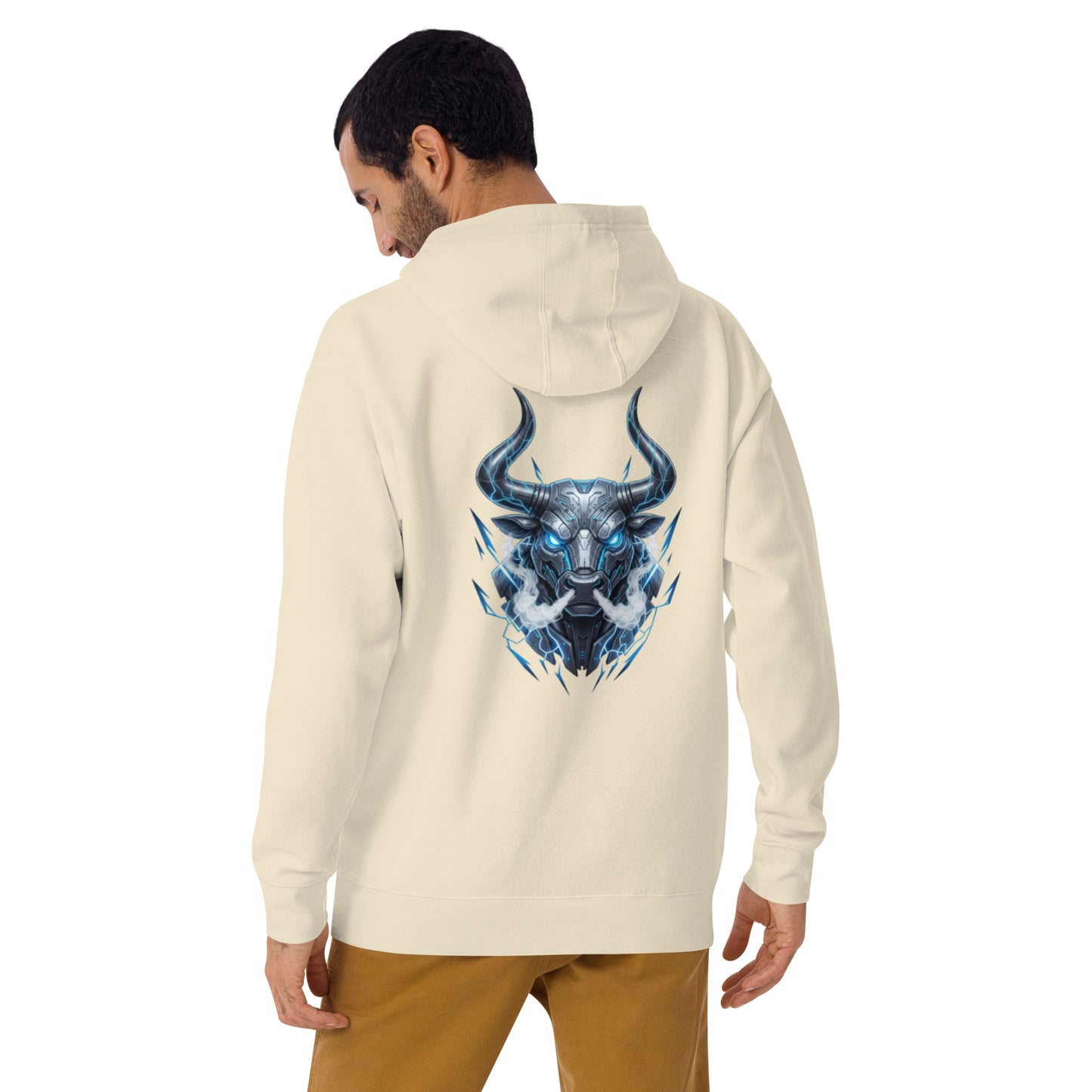 Sweat TALOS – Taureau Cybernétique beige clair, vue de dos