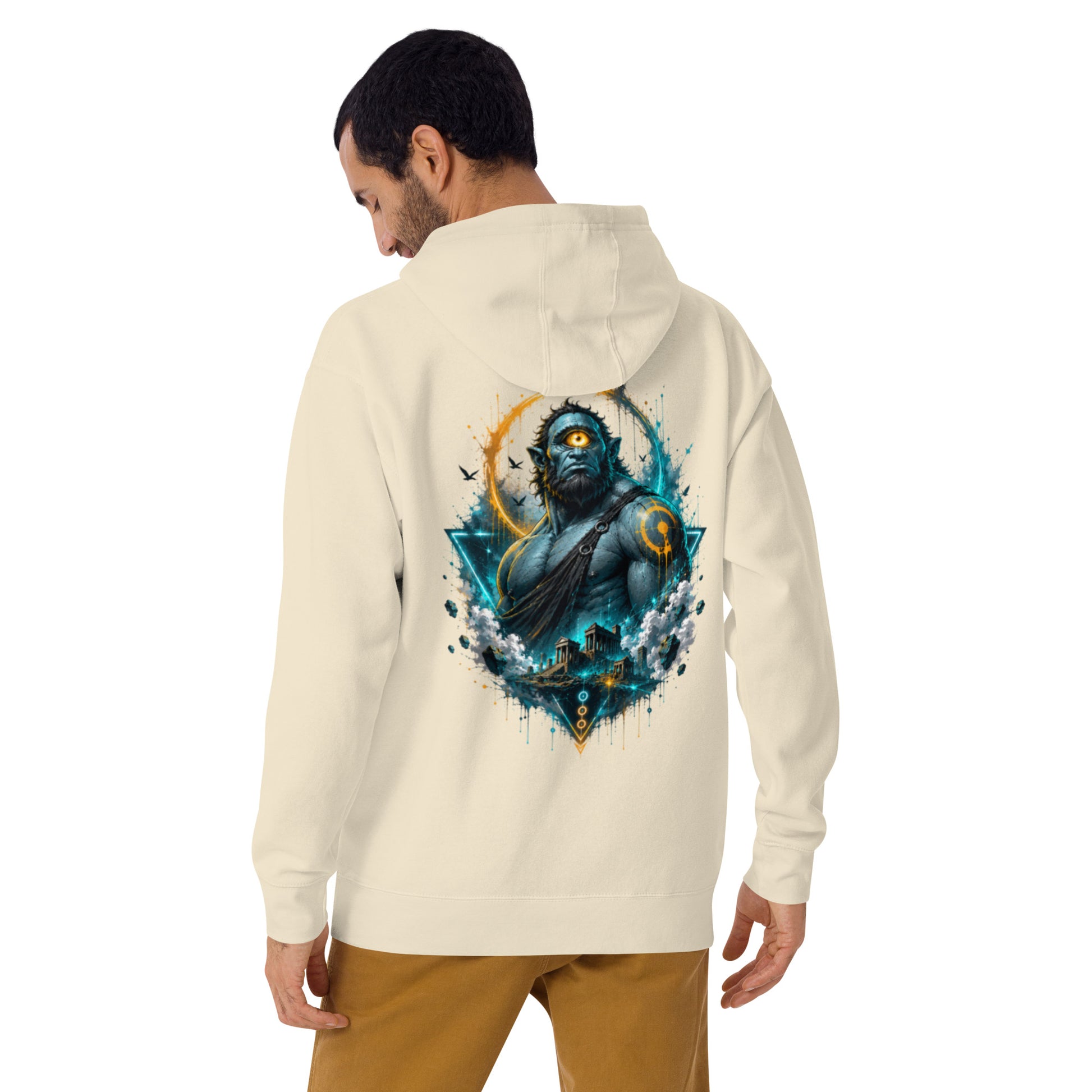 Sweat ARGÈS – Cyclope Mythologique beige clair, vue de dos