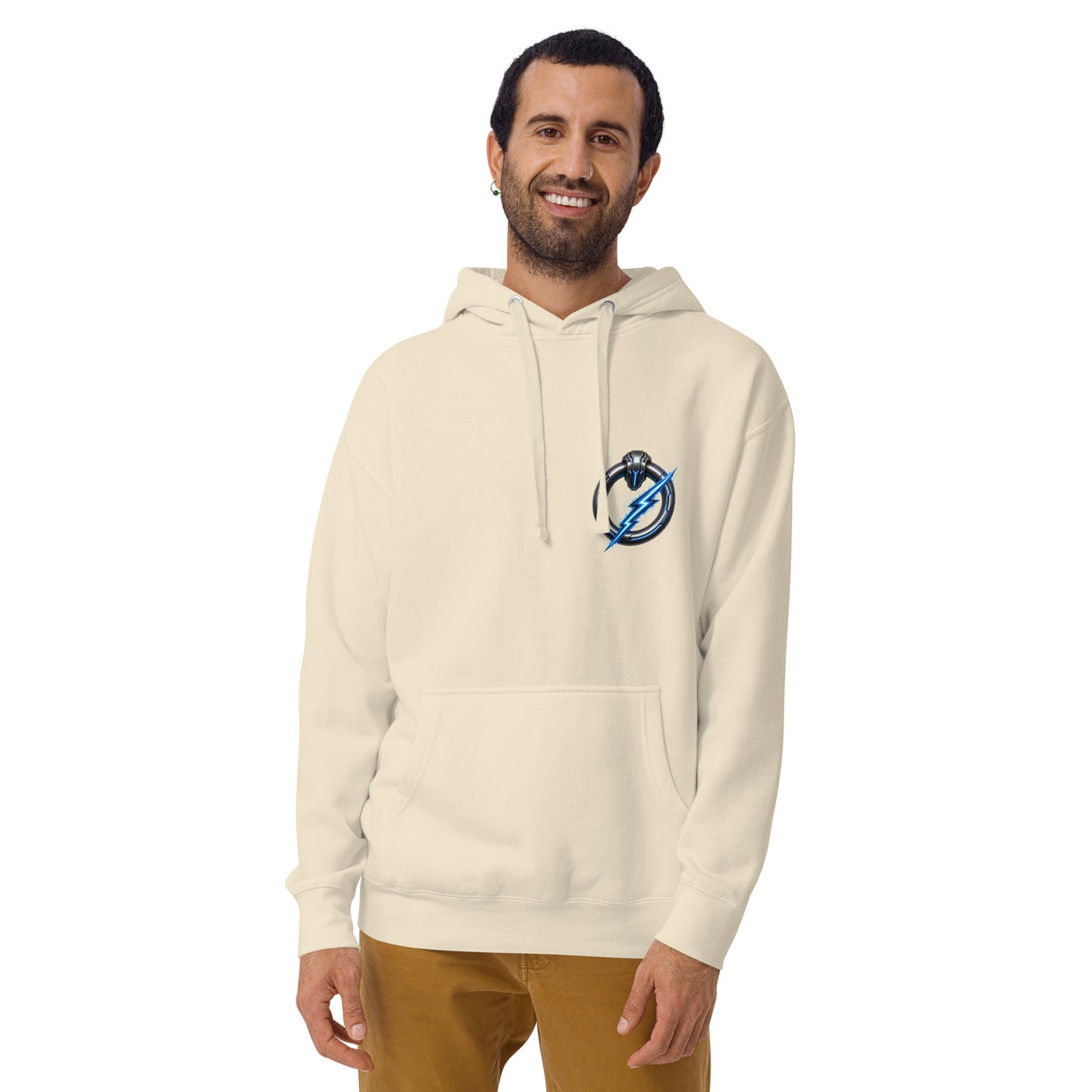 Sweat TALOS – Taureau Cybernétique beige clair, vue de face