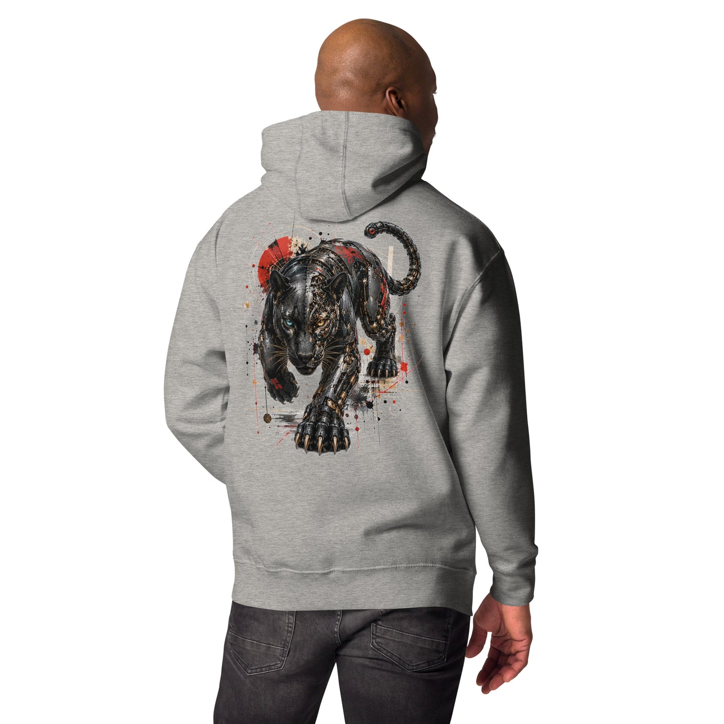 Sweat ONYX – Panthère Cybernétique gris carbone, vue de dos