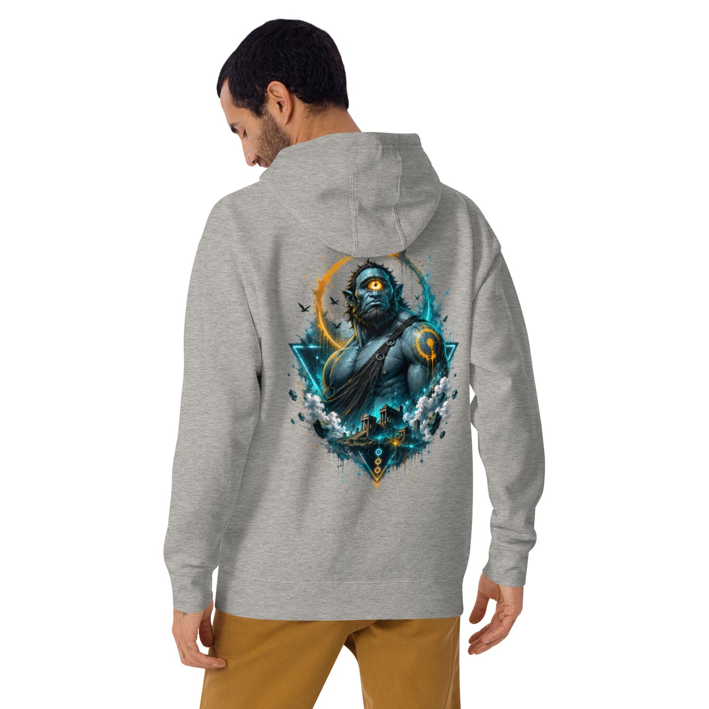 Sweat ARGÈS – Cyclope Mythologique gris carbone, vue de dos