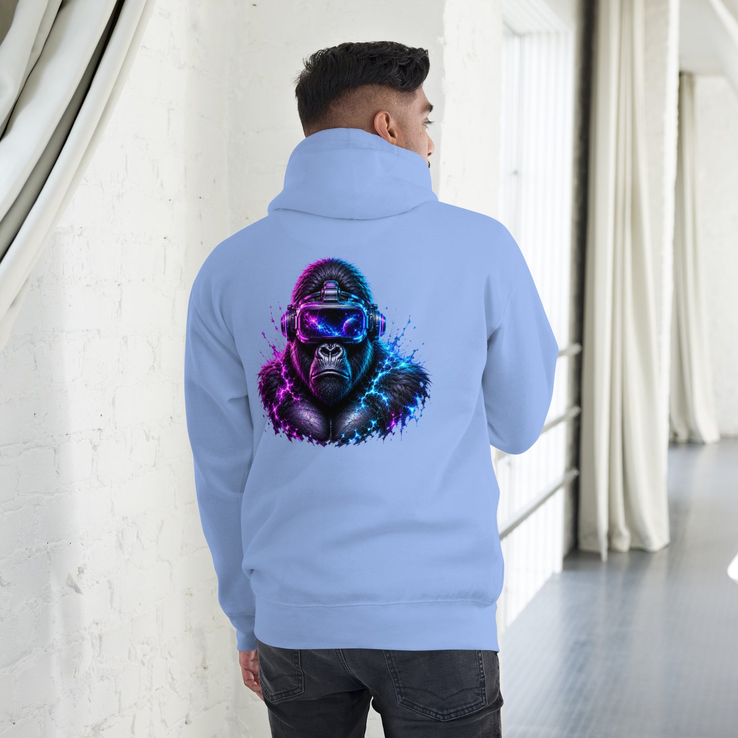 Sweat APEX – Gorille VR bleu clair, vue de dos