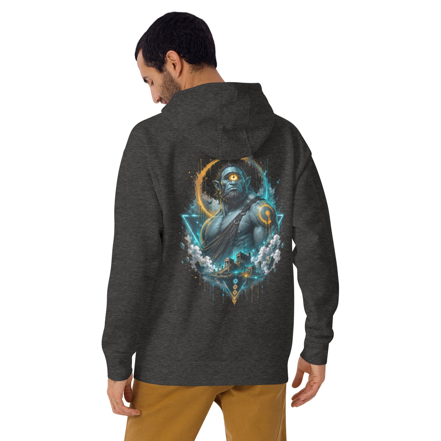 Sweat ARGÈS – Cyclope Mythologique gris anthracite chiné, vue de dos