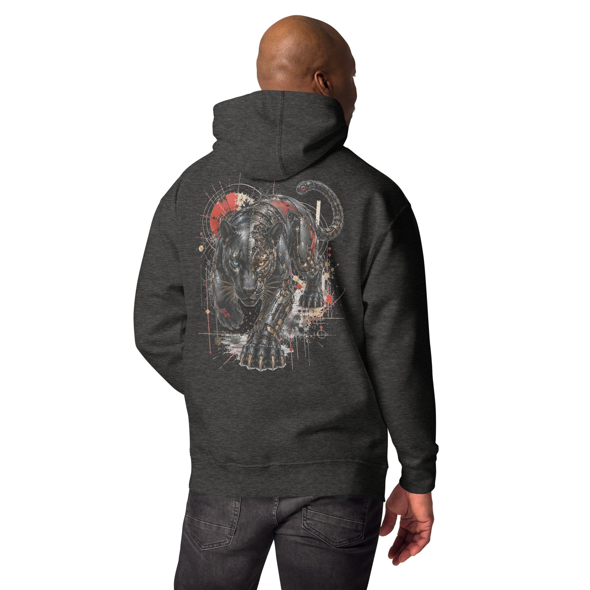 Sweat ONYX – Panthère Cybernétique gris anthracite chiné, vue de dos
