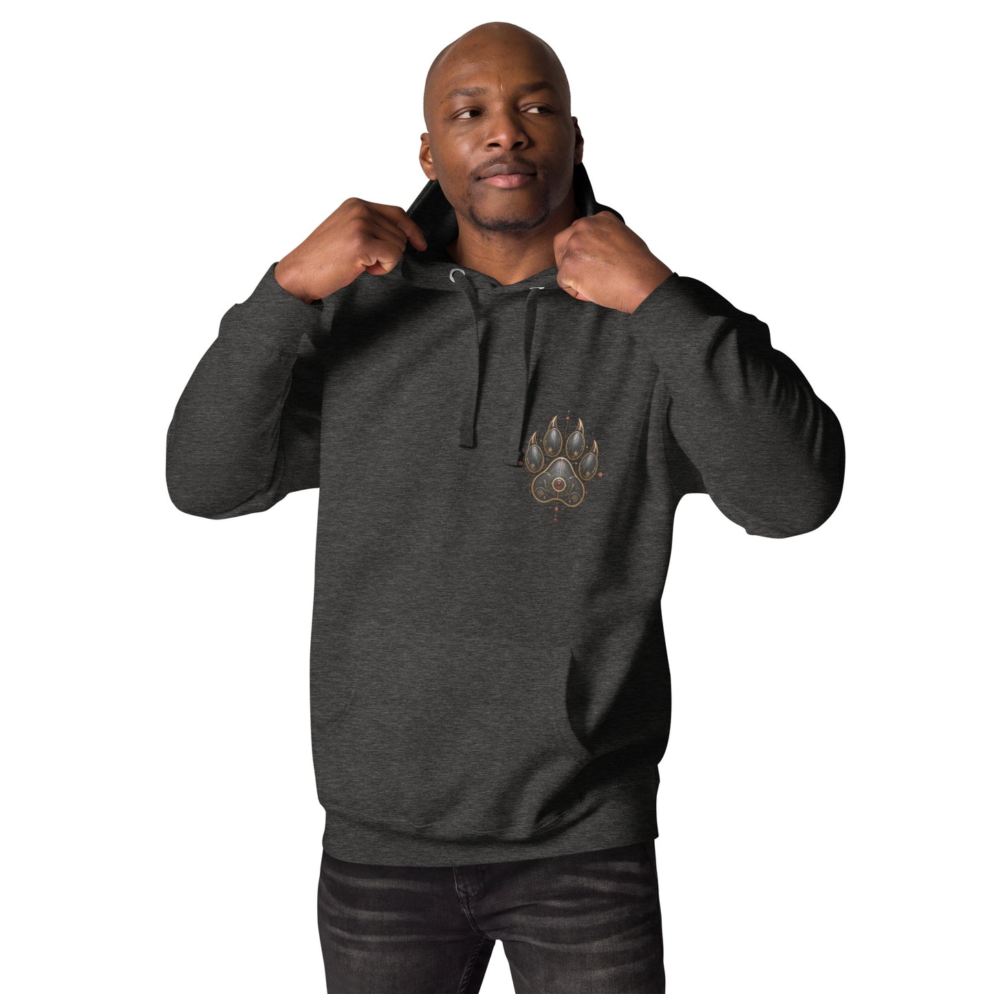 Sweat ONYX – Panthère Cybernétique gris anthracite chiné, vue de face