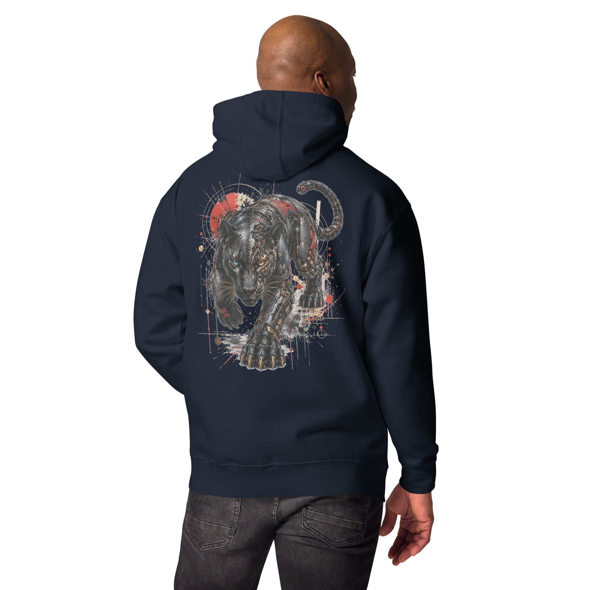 Sweat ONYX – Panthère Cybernétique bleu marine, vue de dos