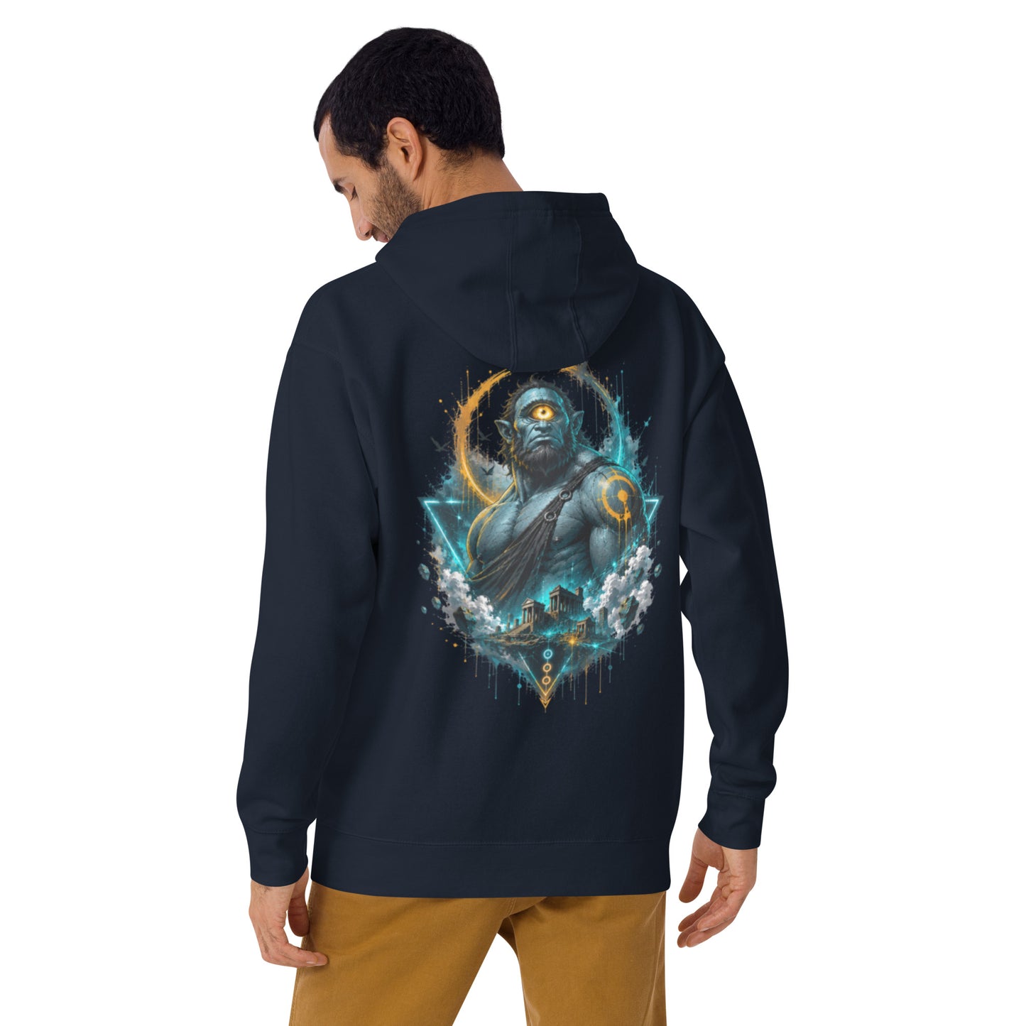 Sweat ARGÈS – Cyclope Mythologique bleu marine, vue de dos