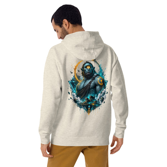 Sweat ARGÈS – Cyclope Mythologique beige chiné, vue de dos