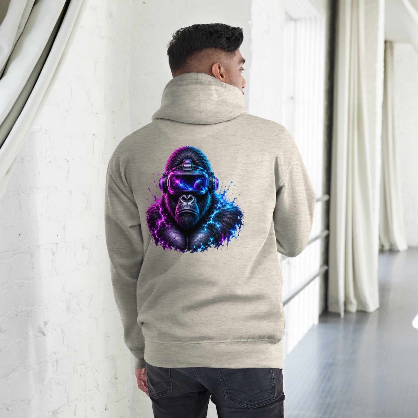 Sweat APEX – Gorille VR beige chiné, vue de dos