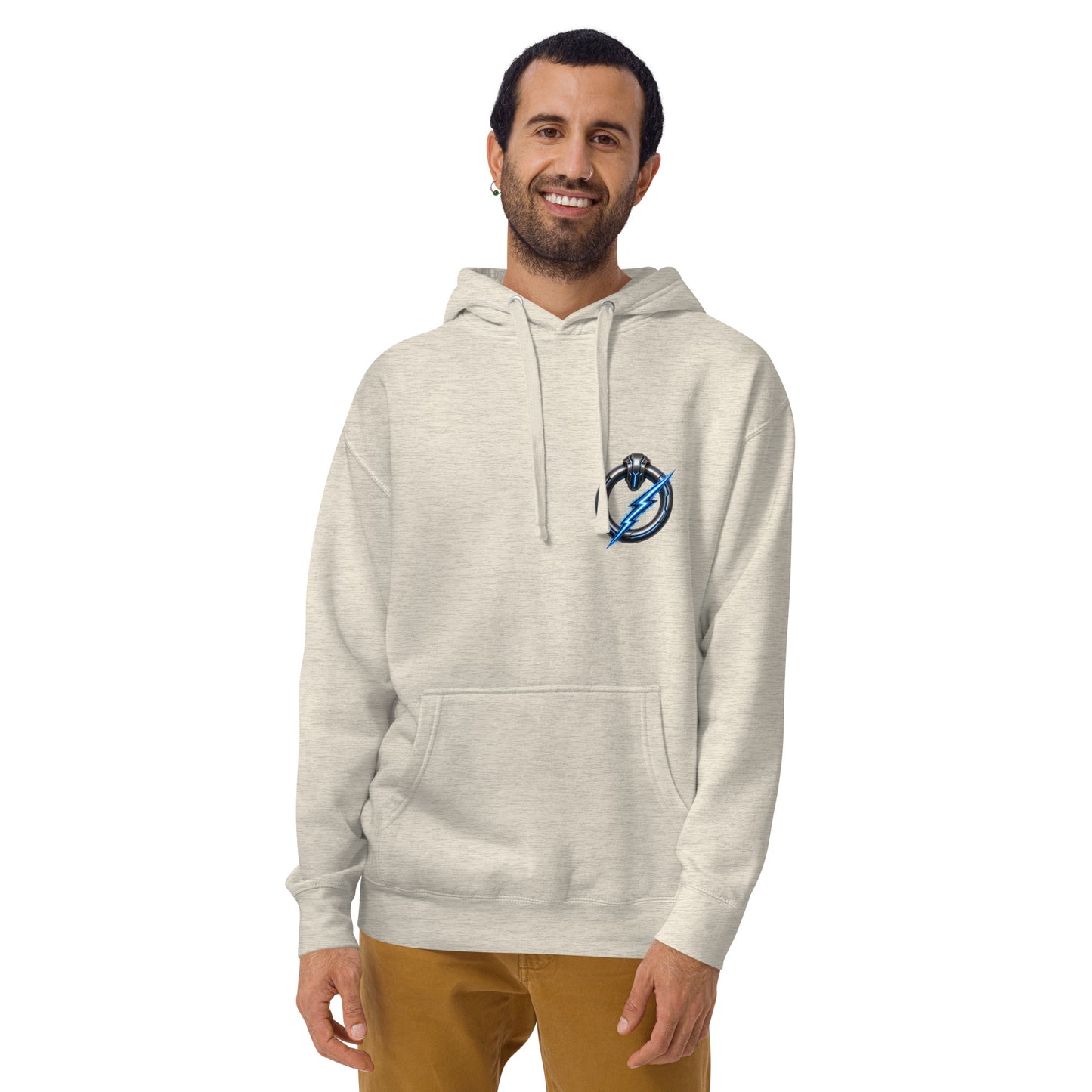 Sweat TALOS – Taureau Cybernétique beige chiné, vue de face