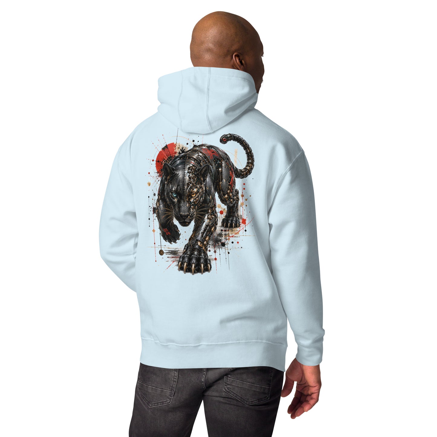 Sweat ONYX – Panthère Cybernétique bleu clair, vue de dos