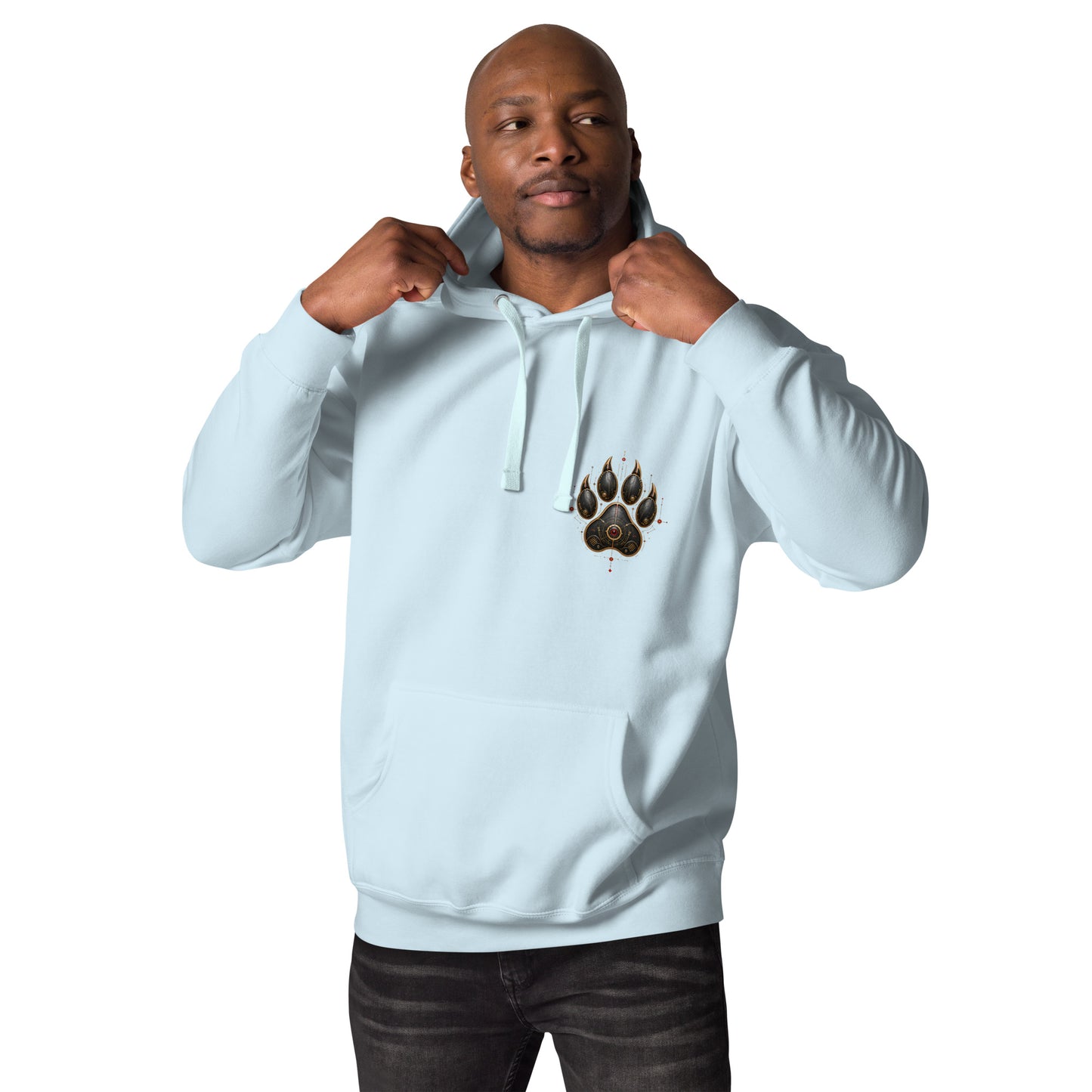 Sweat ONYX – Panthère Cybernétique bleu clair, vue de face