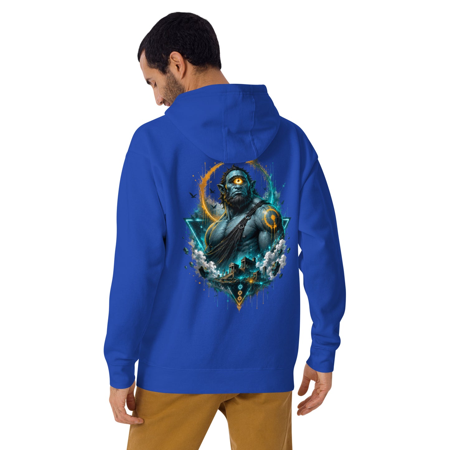 Sweat ARGÈS – Cyclope Mythologique bleu royal, vue de dos