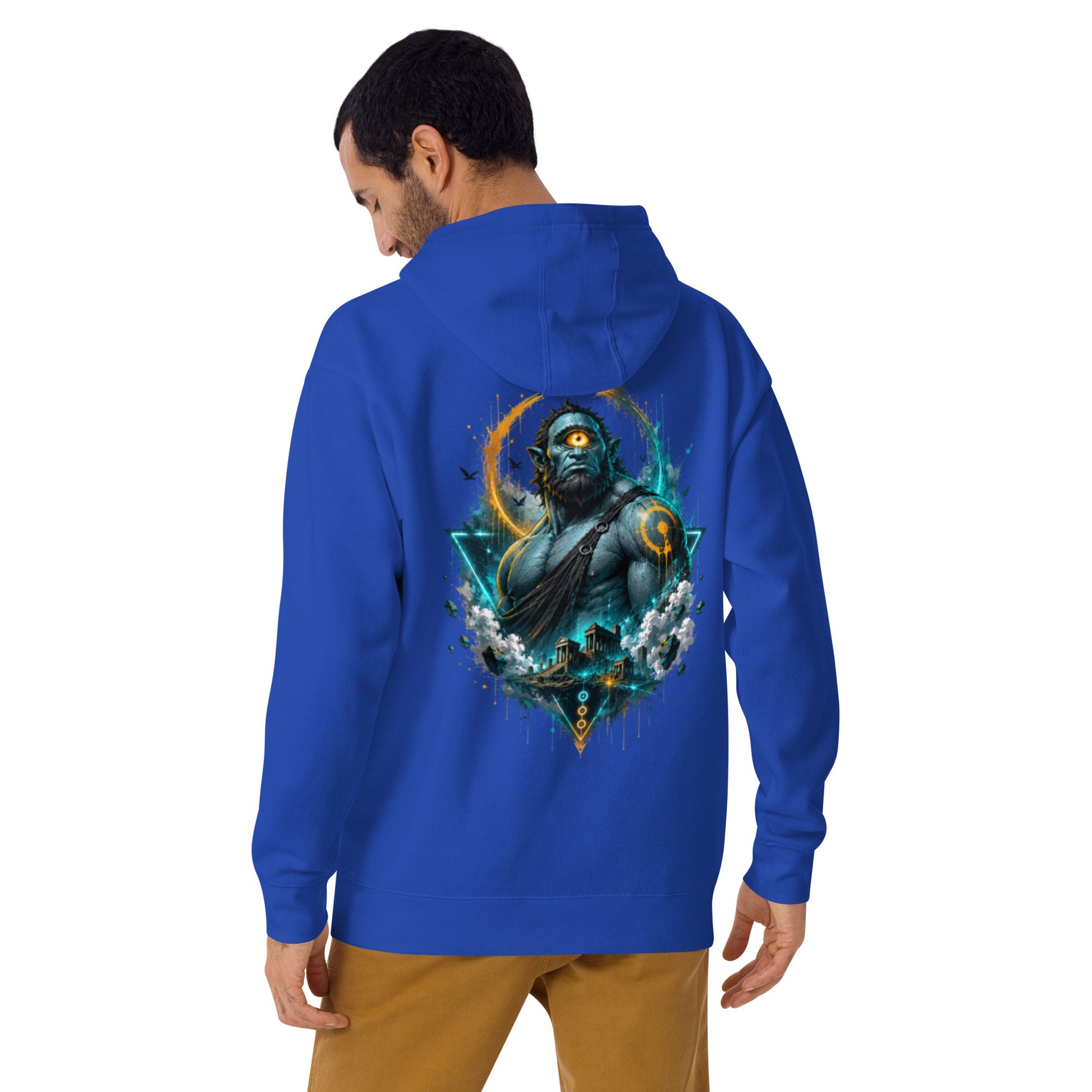 Sweat ARGÈS – Cyclope Mythologique bleu royal, vue de dos