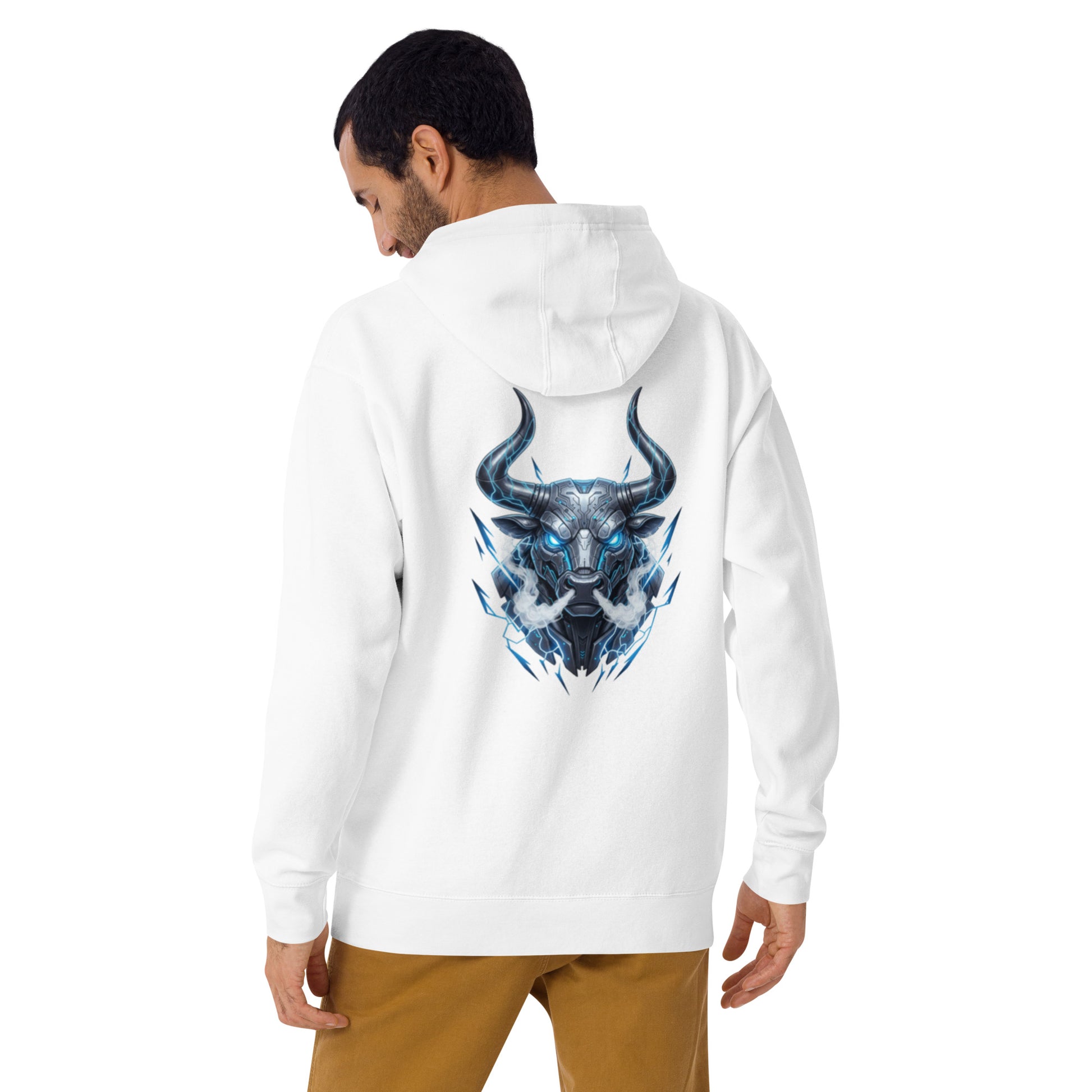 Sweat TALOS – Taureau Cybernétique blanc, vue de dos