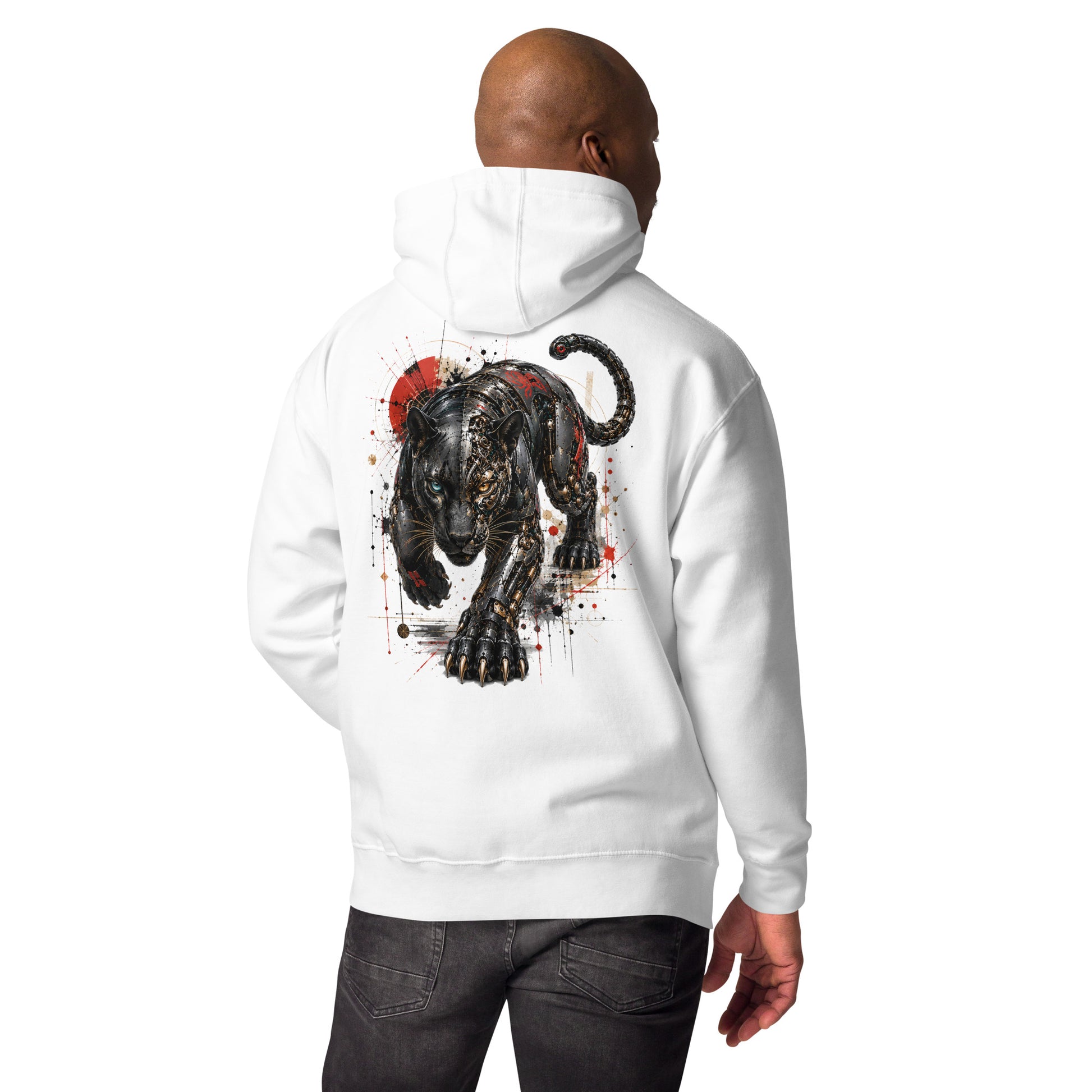 Sweat ONYX – Panthère Cybernétique blanc, vue de dos