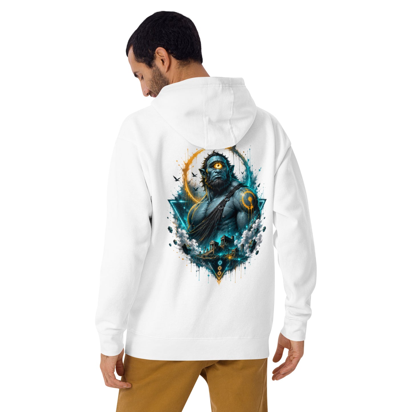 Sweat ARGÈS – Cyclope Mythologique blanc, vue de dos
